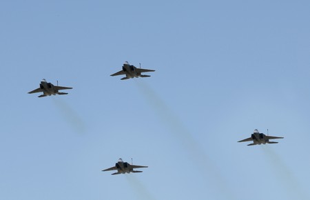 Formation of modern USAF jet fighters
