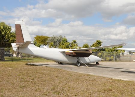 Vintage turboprop airplane parked on the ground