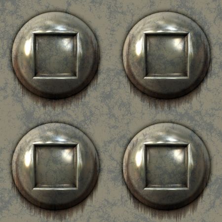 closeup view of old worn out bolt heads