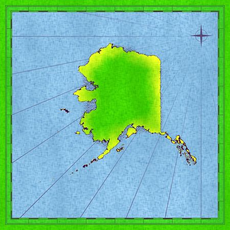 Antique map of Alaska (hand drawn approximate)
