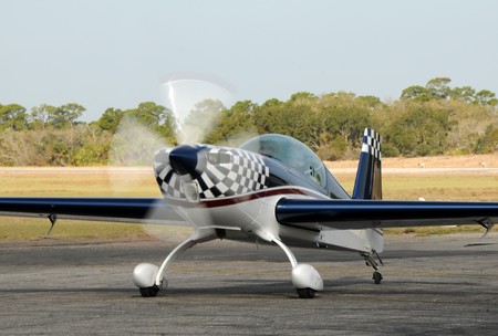 Lights sports airplane used for aerobatics