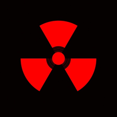 Warning sign for nuclear radiation dangerの写真素材