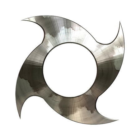 Metal curtting blade isolated on white closeup viewの写真素材