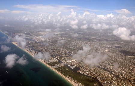 Aerial view of South Floridaの写真素材