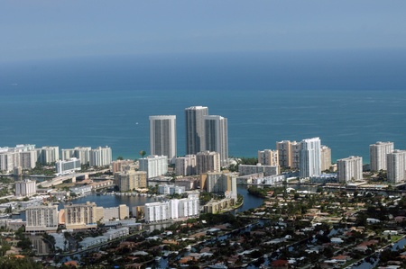 Aerial view of South Florida coastlineの写真素材