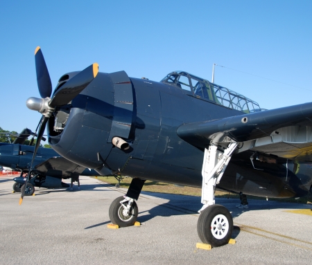 World War II era Navy airplanes in blue colorのeditorial素材