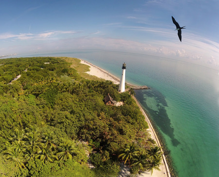 South Florida lighthouse seen from birds eye viewの写真素材