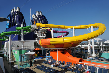 Miami, Florida - December 13, 2010: Passenger enjoy a day at sea on board Norwegian Epic, NCLのeditorial素材