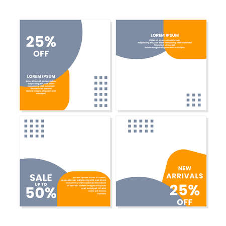 social media post templates for discounts, sales and offers. online media content promotions and marketing element. Square photo template for online ads, print flyer, brochures, cards, online adsのイラスト素材