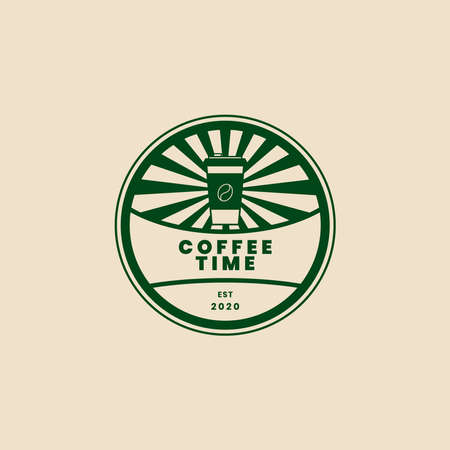 Editable coffee badge template for coffee shopのイラスト素材