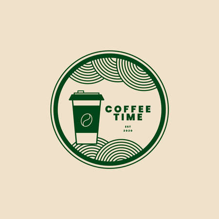 Editable coffee badge template for coffee shopのイラスト素材