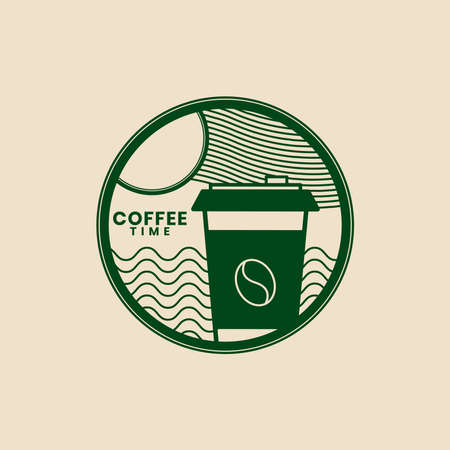 Editable coffee badge template for coffee shopのイラスト素材