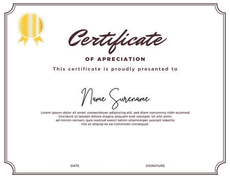 Editable certificate template, with a simple and elegant appearanceのイラスト素材