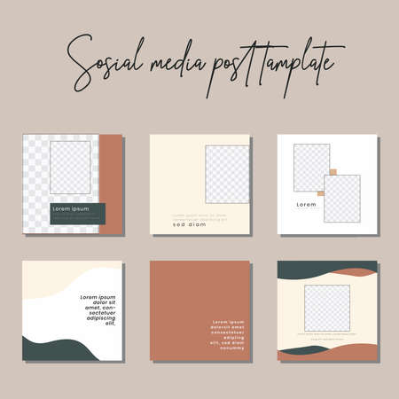 Social media post templates to beautify your posts on social mediaのイラスト素材
