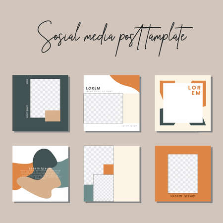 Social media post templates to beautify your posts on social mediaのイラスト素材