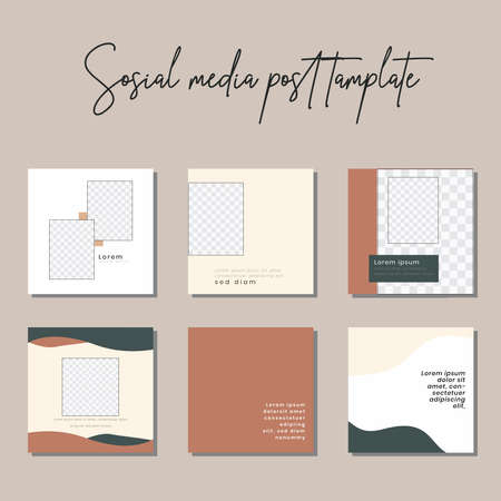 Social media post templates to beautify your posts on social mediaのイラスト素材