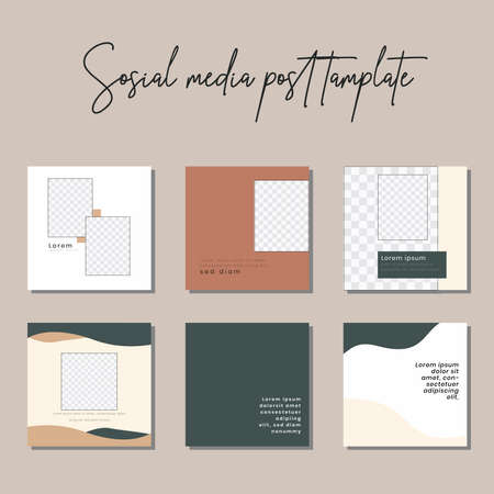 Social media post templates to beautify your posts on social mediaのイラスト素材