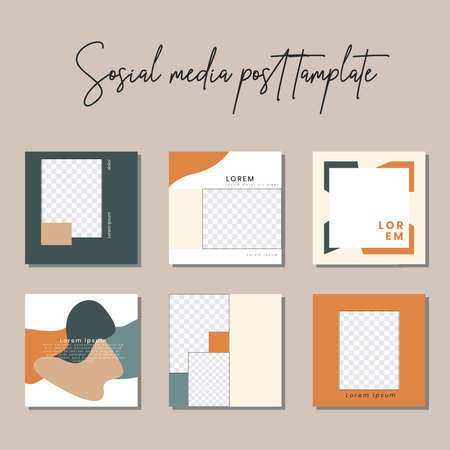 Social media post templates to beautify your posts on social mediaのイラスト素材