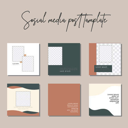 Social media post templates to beautify your posts on social mediaのイラスト素材