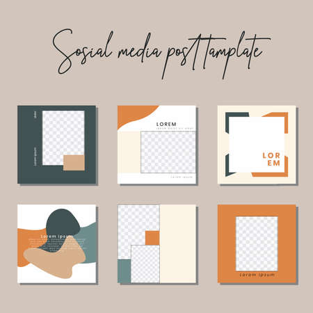 Social media post templates to beautify your posts on social mediaのイラスト素材