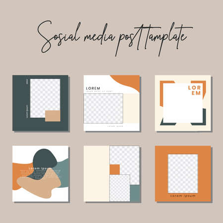 Social media post templates to beautify your posts on social mediaのイラスト素材
