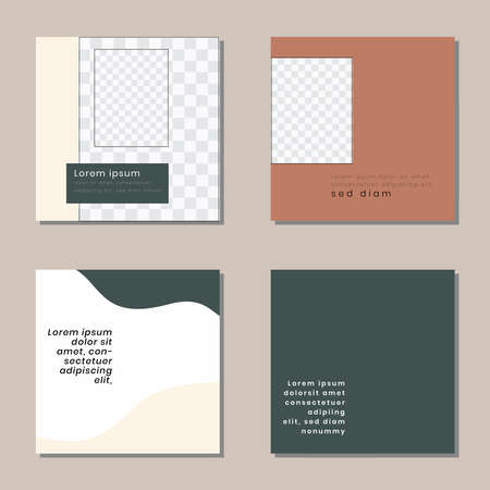 Social media post templates to beautify your posts on social mediaのイラスト素材