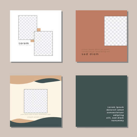 Social media post templates to beautify your posts on social mediaのイラスト素材