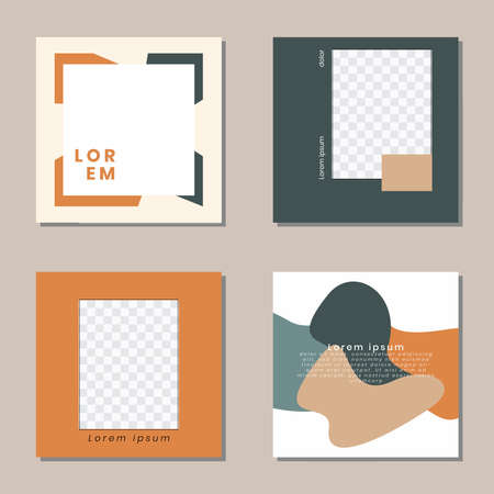 Social media post templates to beautify your posts on social mediaのイラスト素材
