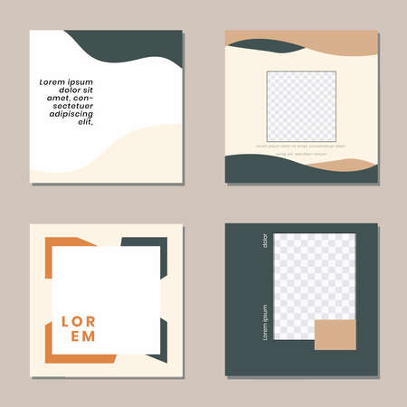 Social media post templates to beautify your posts on social mediaのイラスト素材