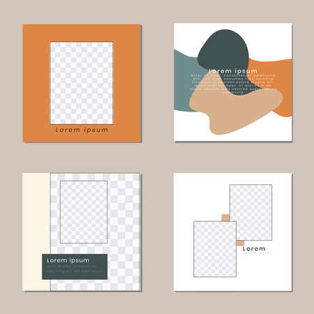 Social media post templates to beautify your posts on social mediaのイラスト素材