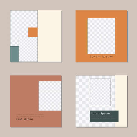 Social media post templates to beautify your posts on social mediaのイラスト素材