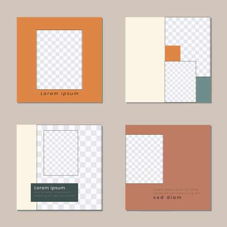Social media post templates to beautify your posts on social mediaのイラスト素材