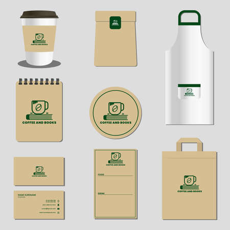 Branding template for a coffee shop businessのイラスト素材