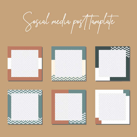Social media post templates to beautify your posts on social mediaのイラスト素材