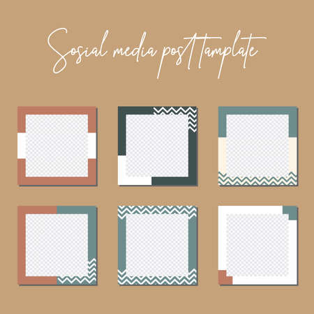 Social media post templates to beautify your posts on social mediaのイラスト素材