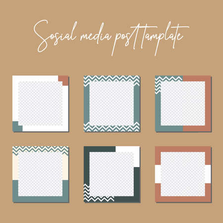 Social media post templates to beautify your posts on social mediaのイラスト素材