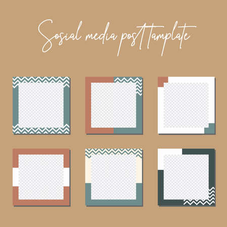 Social media post templates to beautify your posts on social mediaのイラスト素材