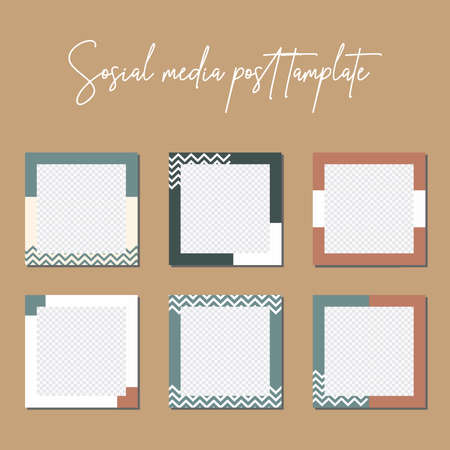 Social media post templates to beautify your posts on social mediaのイラスト素材