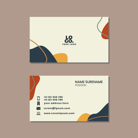 Abstract business card template with pastel-colored stains vector, a fashionable business cardのイラスト素材