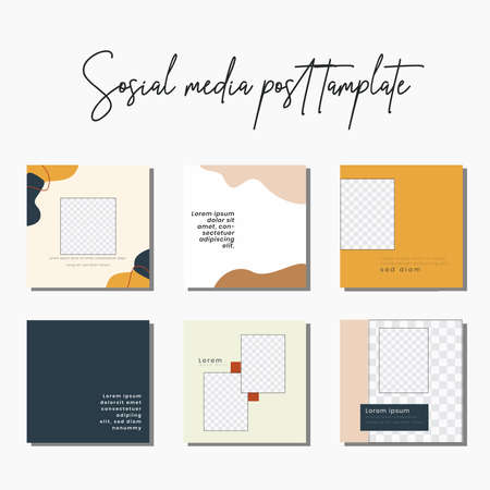Social media post templates to beautify your posts on social mediaのイラスト素材