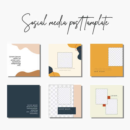 Social media post templates to beautify your posts on social mediaのイラスト素材