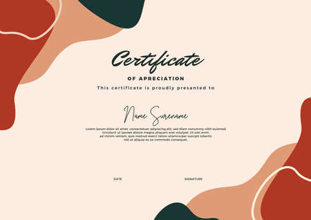Modern certificate template memphis style. Use for print, certificate, diploma, graduationのイラスト素材