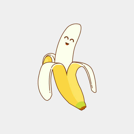 mascot logo Cute cartoon character of banana fruitのイラスト素材