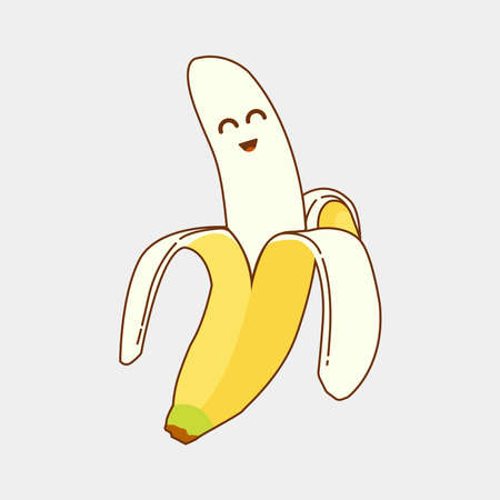 mascot logo Cute cartoon character of banana fruitのイラスト素材