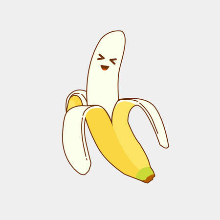 mascot logo Cute cartoon character of banana fruitのイラスト素材