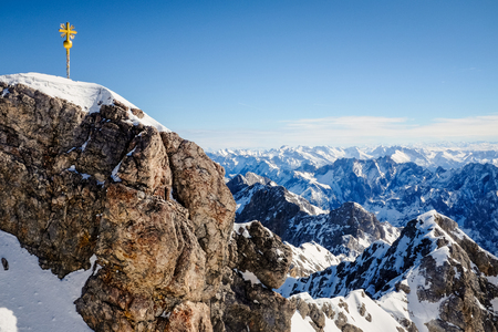 Beautiful Blue Sky at Zugspitze, Germany.の写真素材