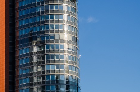 Modern architecture buildings glass metal concrete Europe Austria Viennaの写真素材