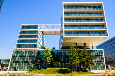 Modern architecture buildings glass metal concrete Europe Austria Vienna