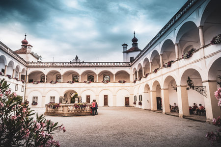 Stubenberg am See, Styria - Austria 07.08.2018: Herberstein palace in Europe. Architecture of...