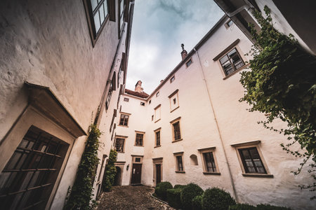 Stubenberg am See, Styria - Austria 07.08.2018: Herberstein palace in Europe. Architecture of Herberstein schloss. Tourist spot vacation destination.のeditorial素材